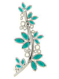 PRADA Crystal Flowers Brooch Silver