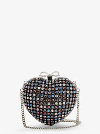 self-portrait Women's Crystal Heart Clutch Bag Red