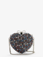 self-portrait Women's Crystal Heart Clutch Bag Red, view 3