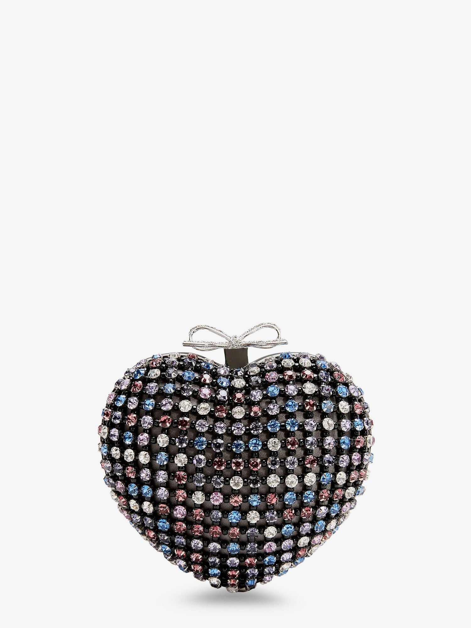 self-portrait Women's Crystal Heart Clutch Bag Red