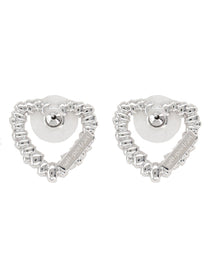 self-portrait Women's Crystal Heart Earrings Silver
