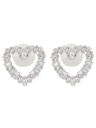 self-portrait Women's Crystal Heart Earrings Silver