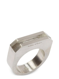Rick Owens Crystal Hollywood Ring Silver