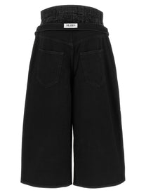 The Attico Crystal Insert Jeans Black