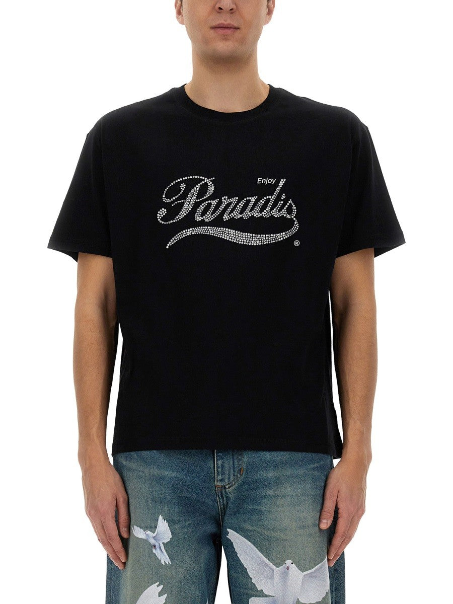 3.Paradis Men's Crystal Shirt Black
