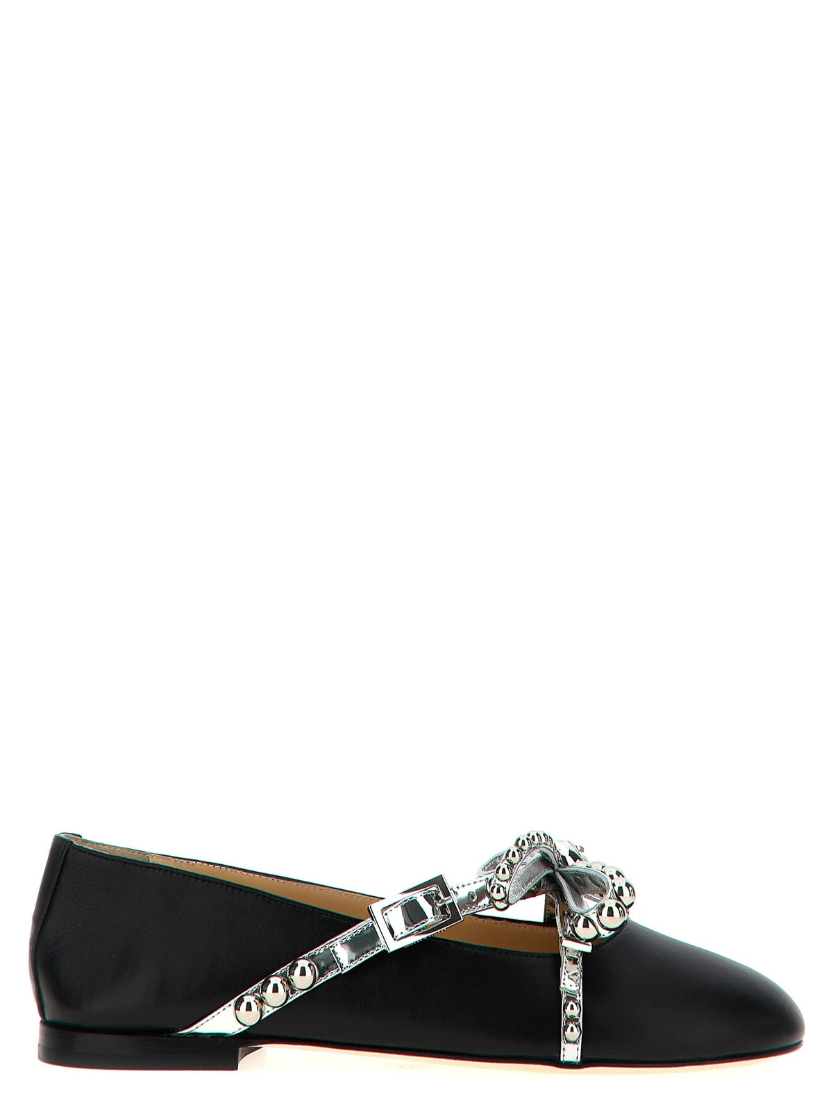 MACH &amp; MACH Crystal Studs Ballet Flats Black
