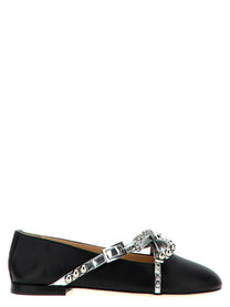 MACH &amp; MACH Crystal Studs Ballet Flats Black