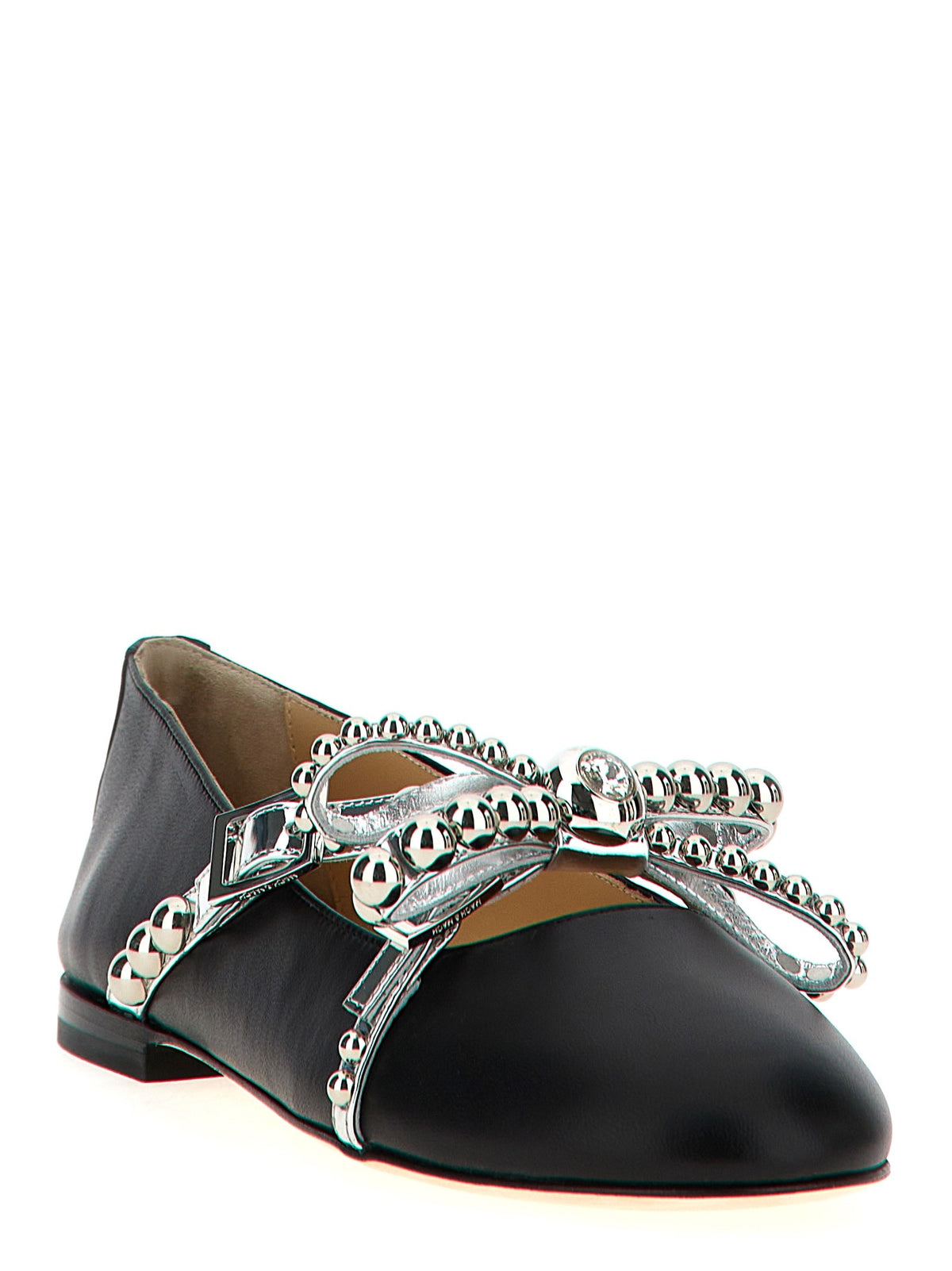 MACH &amp; MACH Crystal Studs Ballet Flats Black, view 2