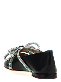 MACH &amp; MACH Crystal Studs Ballet Flats Black, view 3
