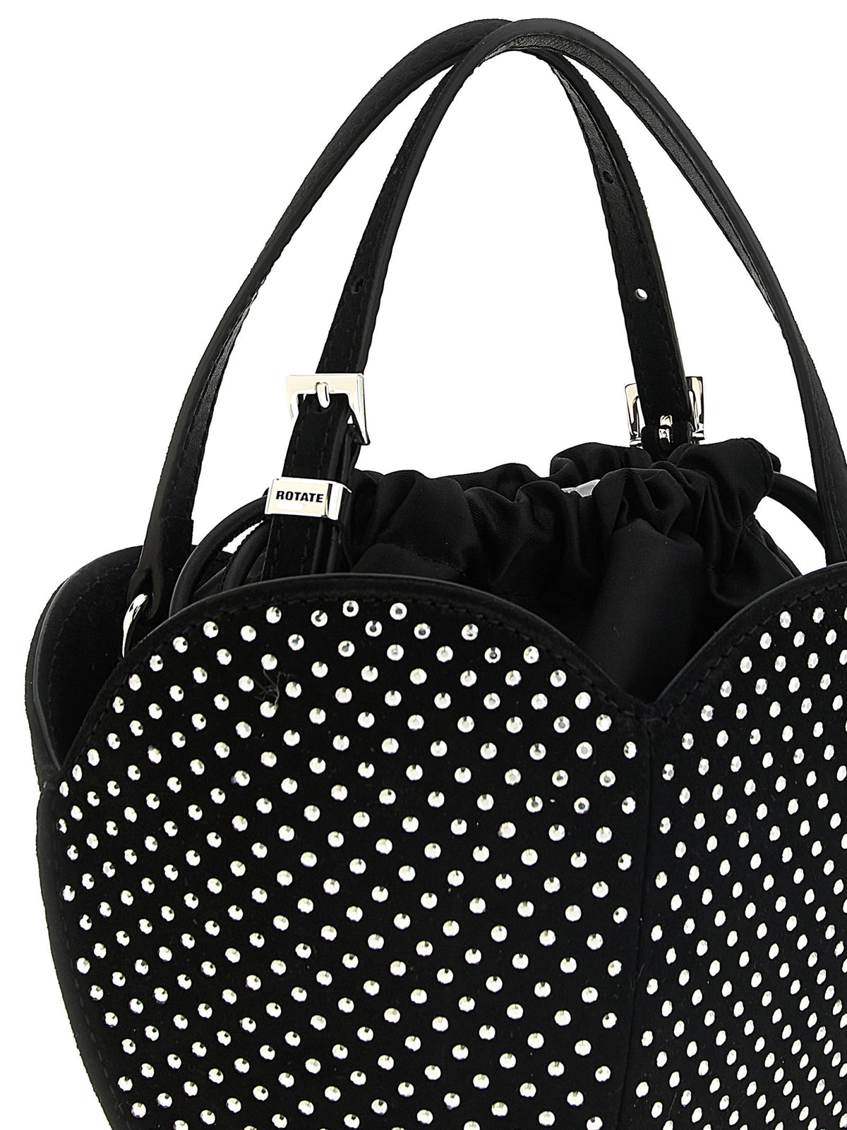 ROTATE Birger Christensen Crystal the Heart Handbag Black, view 3