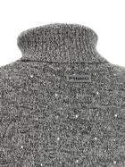 Pinko Crystal Turtleneck Sweater Grey, view 4