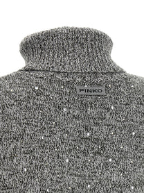 Pinko Crystal Turtleneck Sweater Grey