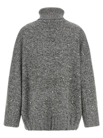Pinko Crystal Turtleneck Sweater Grey