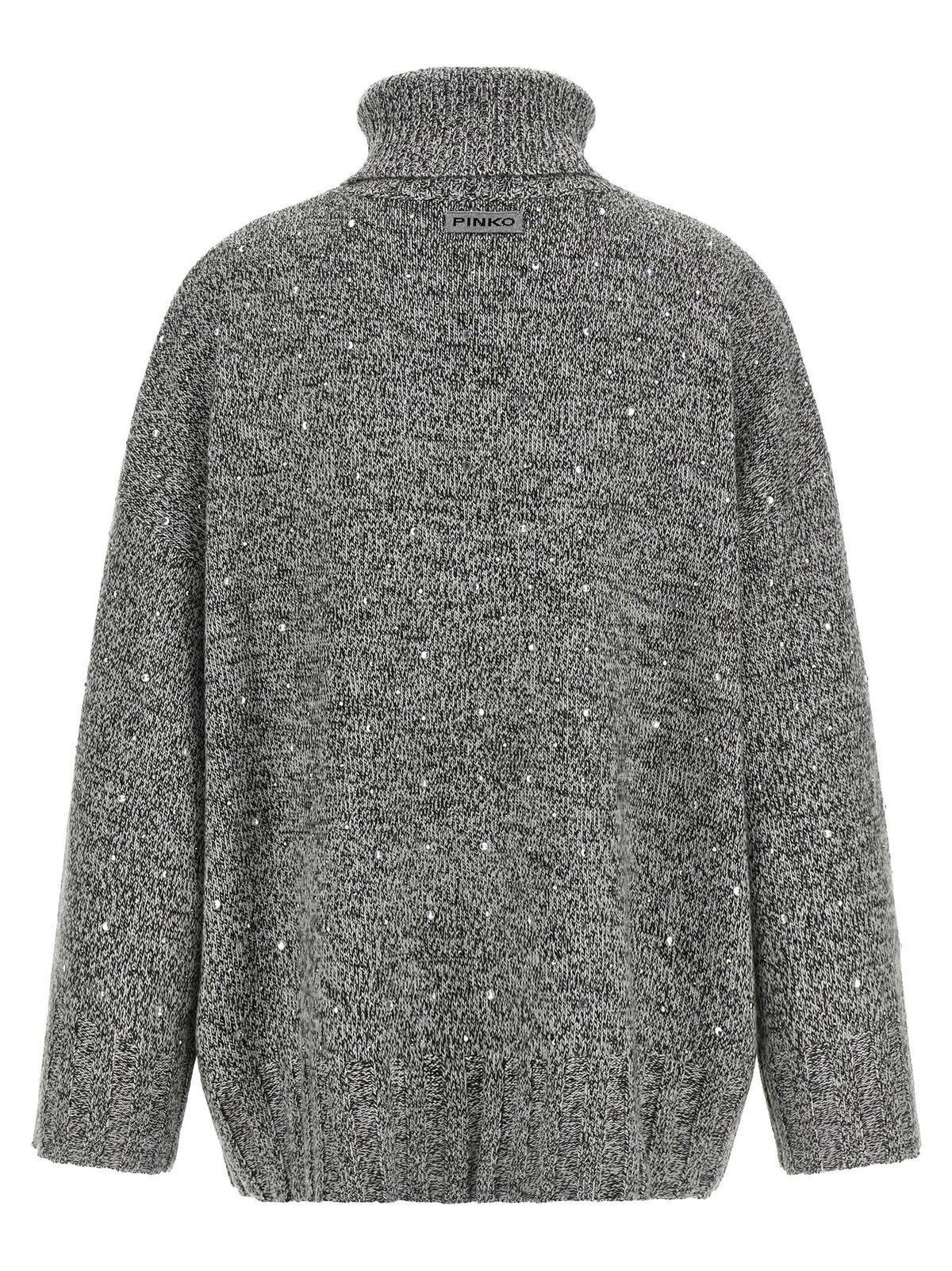 Pinko Crystal Turtleneck Sweater Grey, view 2