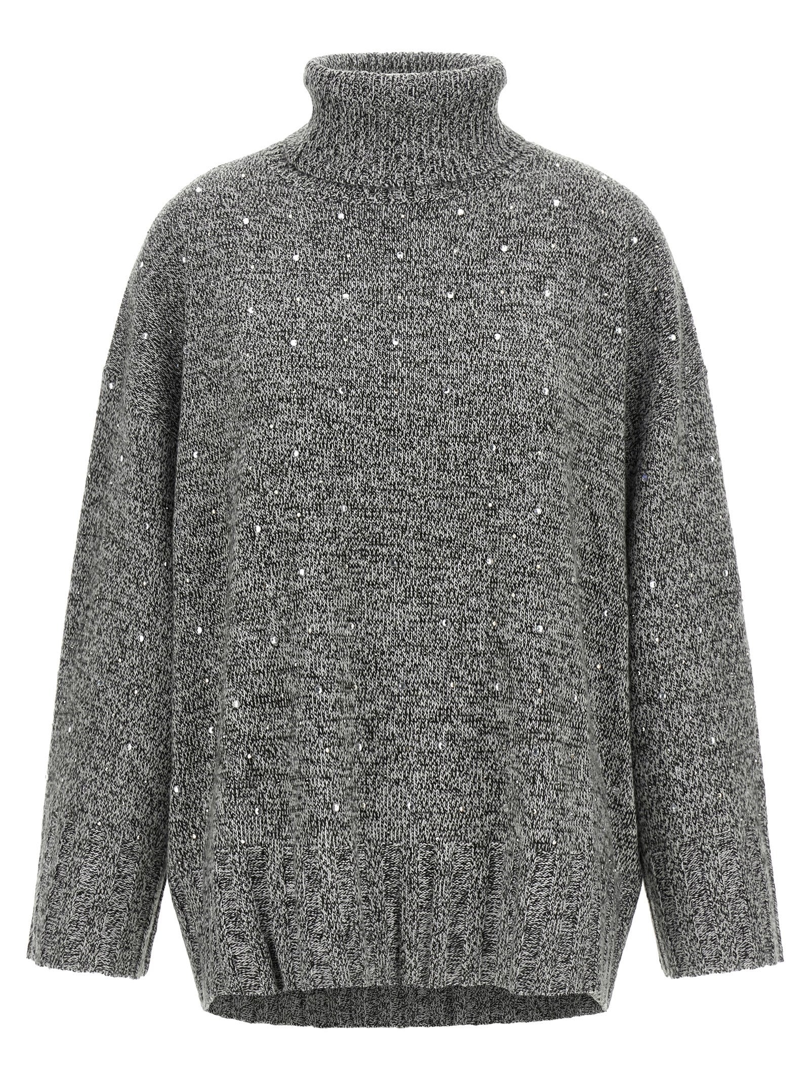 Pinko Crystal Turtleneck Sweater Grey