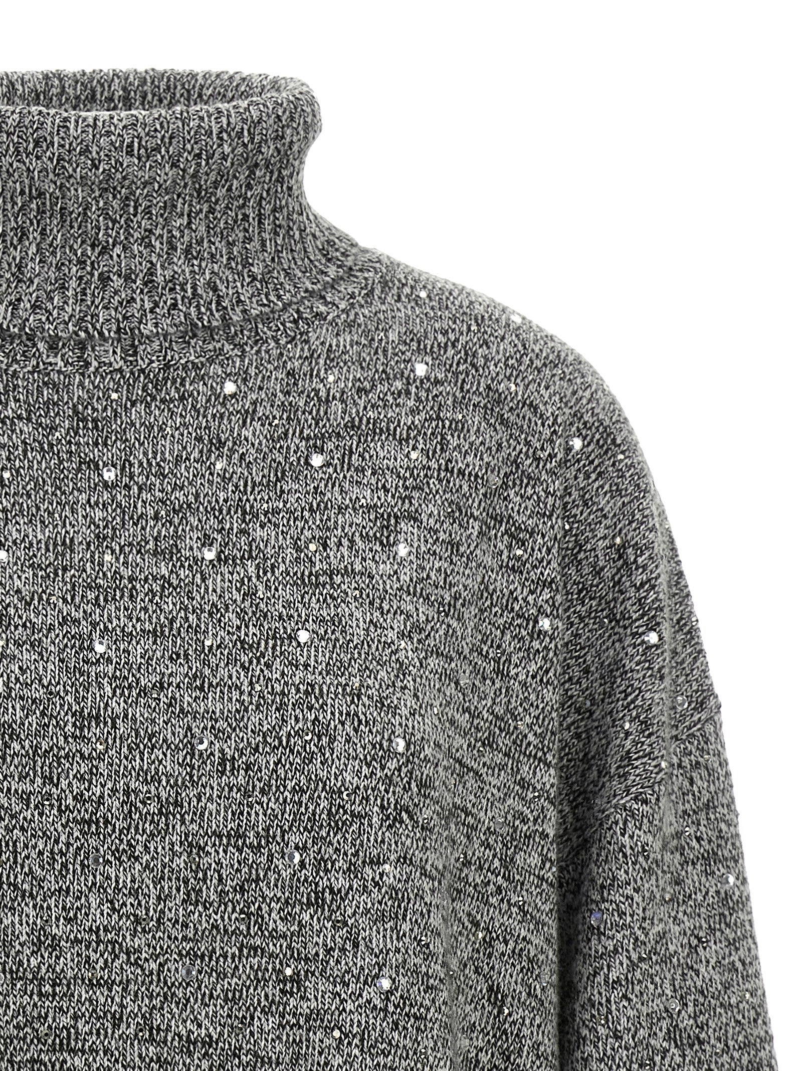 Pinko Crystal Turtleneck Sweater Grey