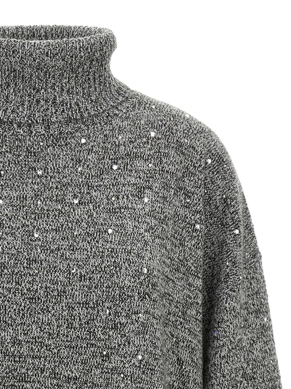 Pinko Crystal Turtleneck Sweater Grey, view 3