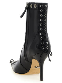 MACH &amp; MACH Crystalized Corset Ankle Boots Black