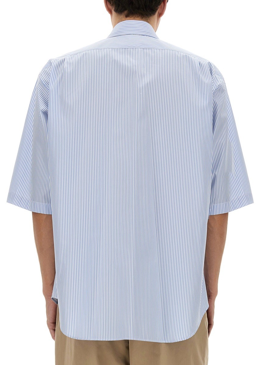 Moschino Men's Cuff Details Shirt Blue, view 3