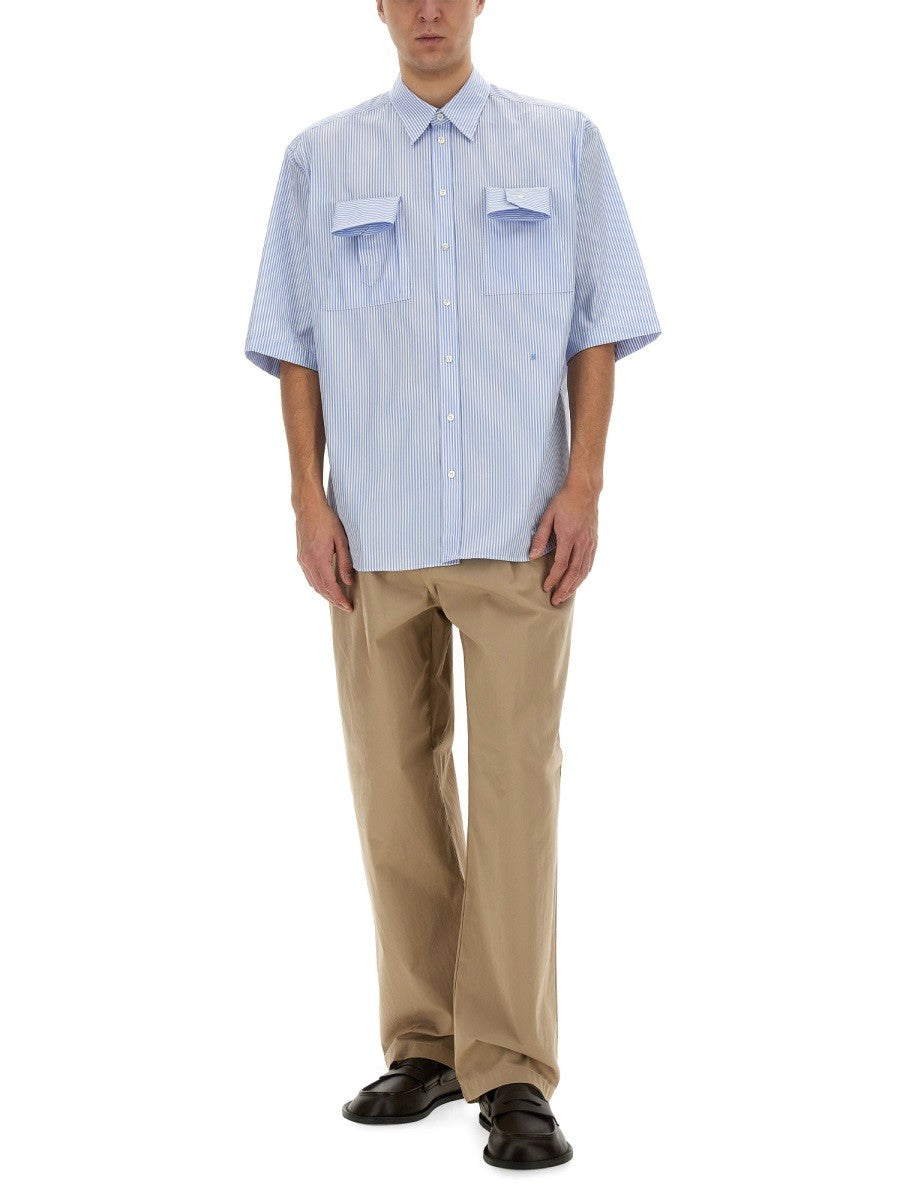 Moschino Men's Cuff Details Shirt Blue