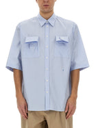 Moschino Men's Cuff Details Shirt Blue