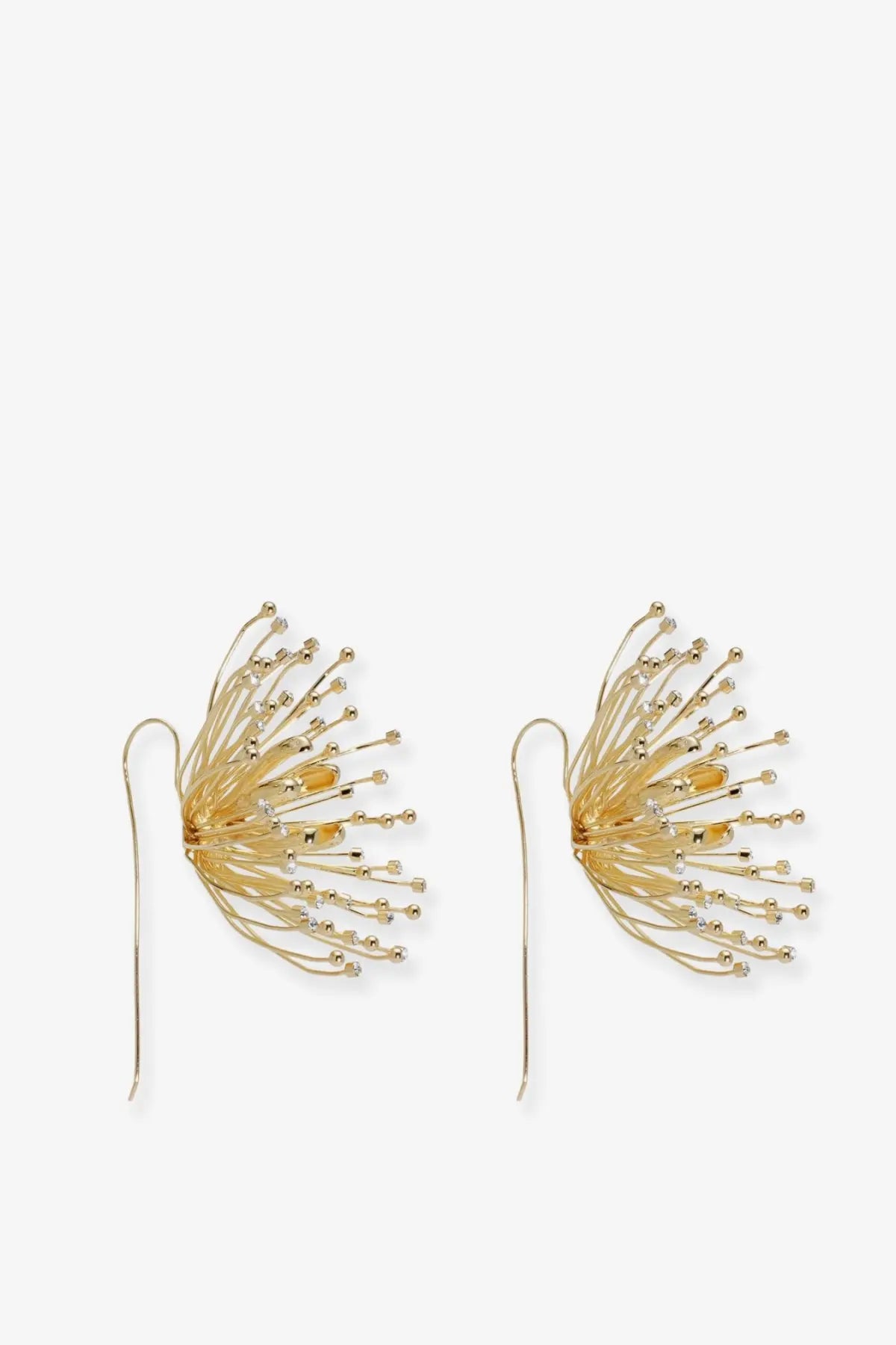 Cult gaia women’s damita brass earrings gold-toned dandelion design with delicate wire stems and bead accents