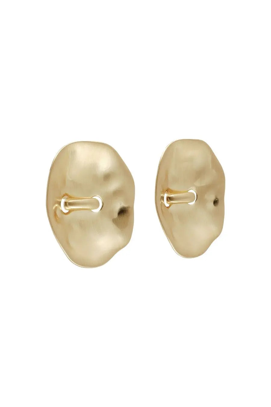 Cult gaia women’s earrings izara gold gold-toned hammered textured oval minimalist design earrings