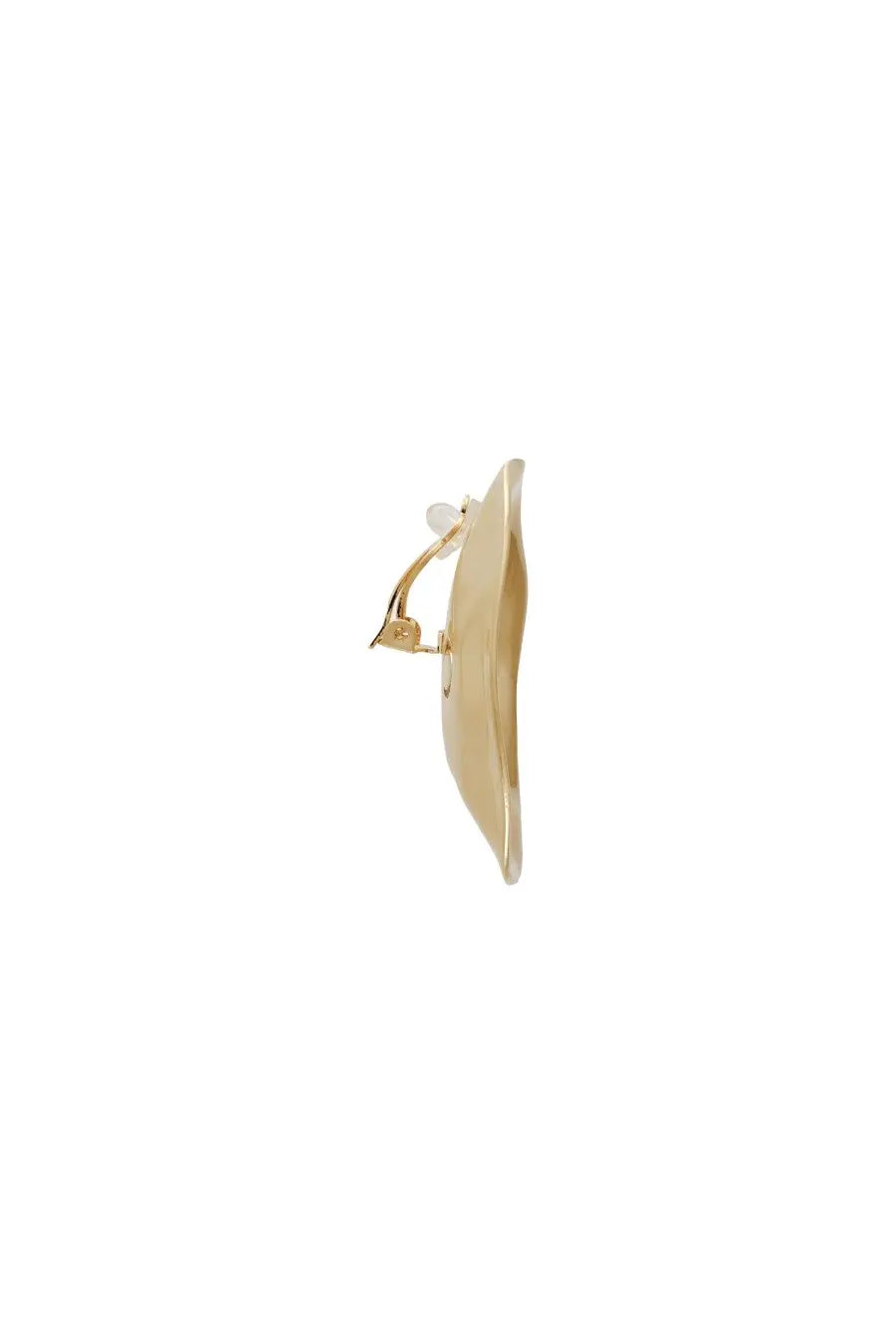 Cult gaia women’s earrings izara gold clip-on earring with gold-toned minimalist disc and small pearl accent at hinge