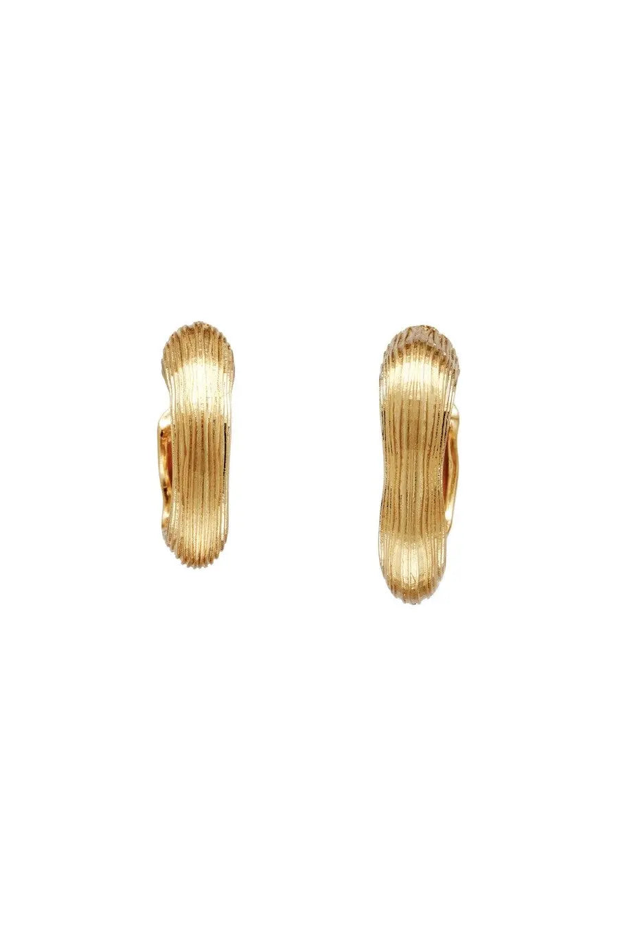Cult gaia women’s palais gold-toned huggie hoop earrings with textured ribbed surface in gold metal