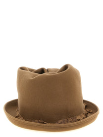 YOHJI YAMAMOTO Curled Crown Hat Beige