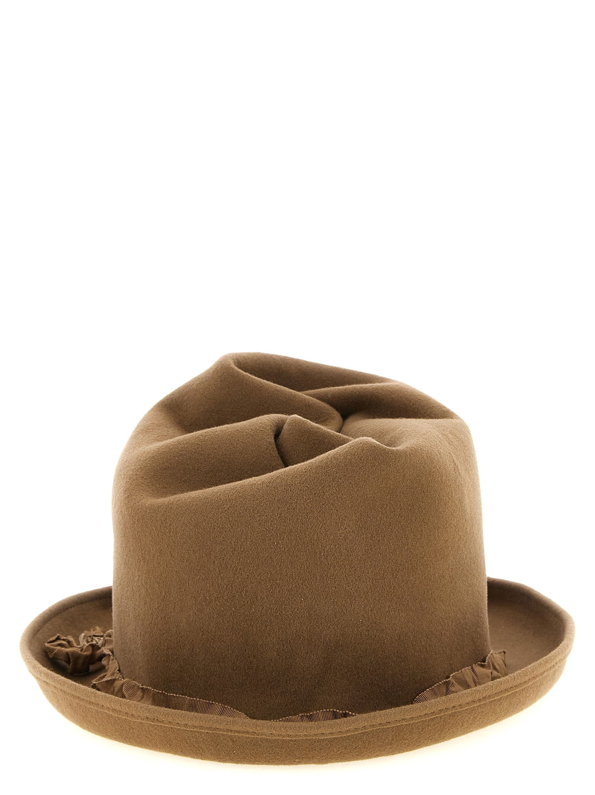 YOHJI YAMAMOTO Curled Crown Hat Beige