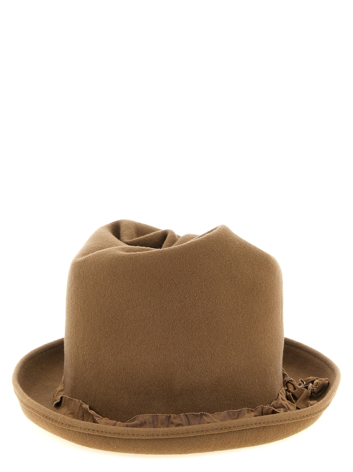 YOHJI YAMAMOTO Curled Crown Hat Beige