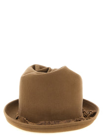 YOHJI YAMAMOTO Curled Crown Hat Beige