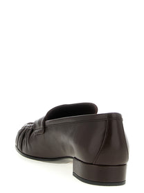 PRADA Curled Toe Moccasins Brown
