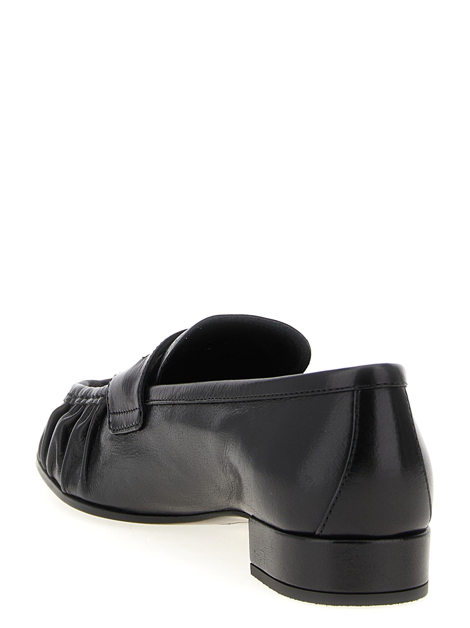 PRADA Curled Toe Moccasins Black