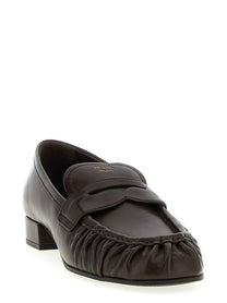 PRADA Curled Toe Moccasins Brown