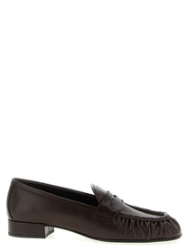 PRADA Curled Toe Moccasins Brown