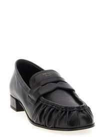 PRADA Curled Toe Moccasins Black
