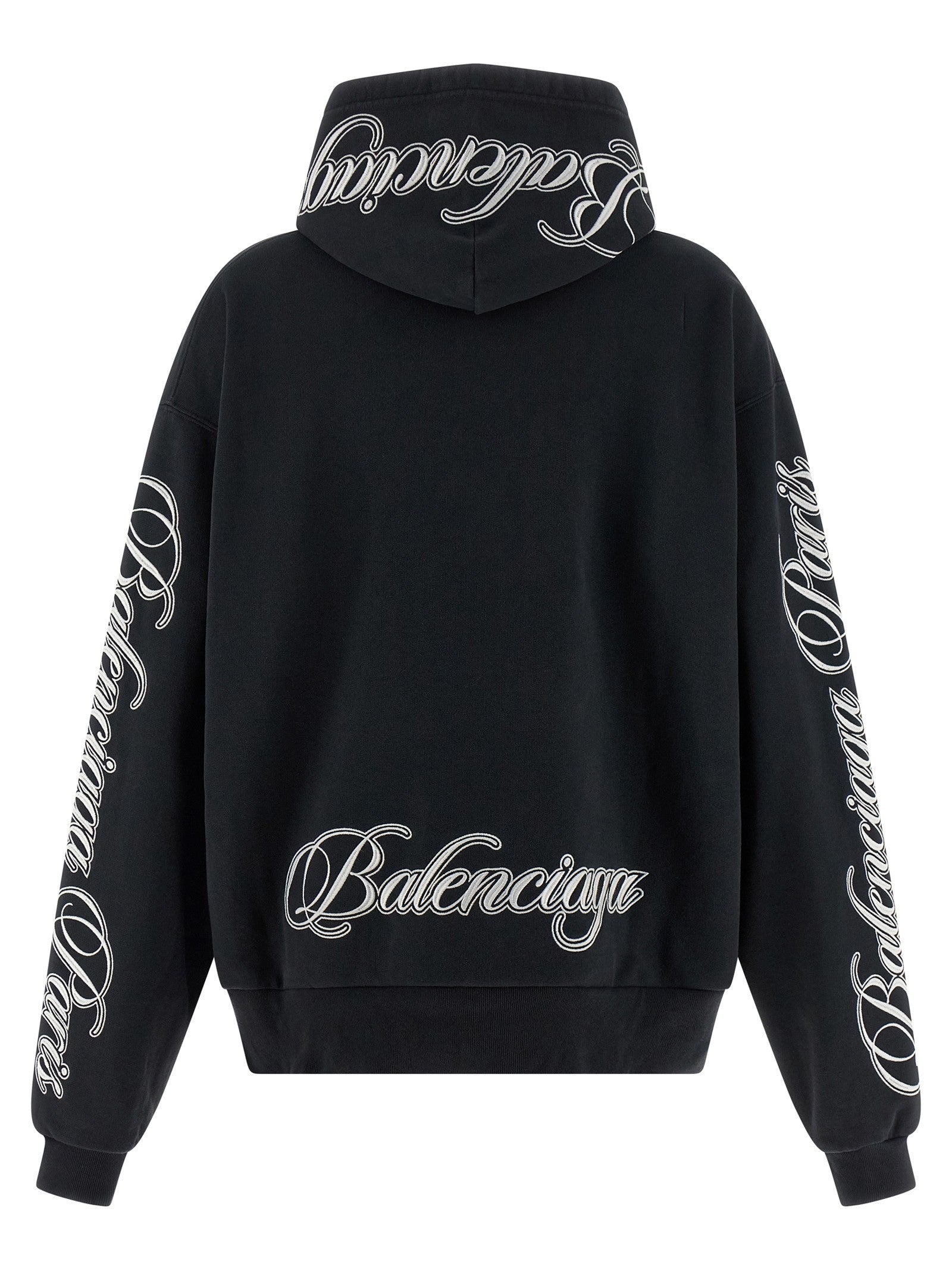 Balenciaga Cursive Hoodie Black