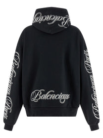 Balenciaga Cursive Hoodie Black