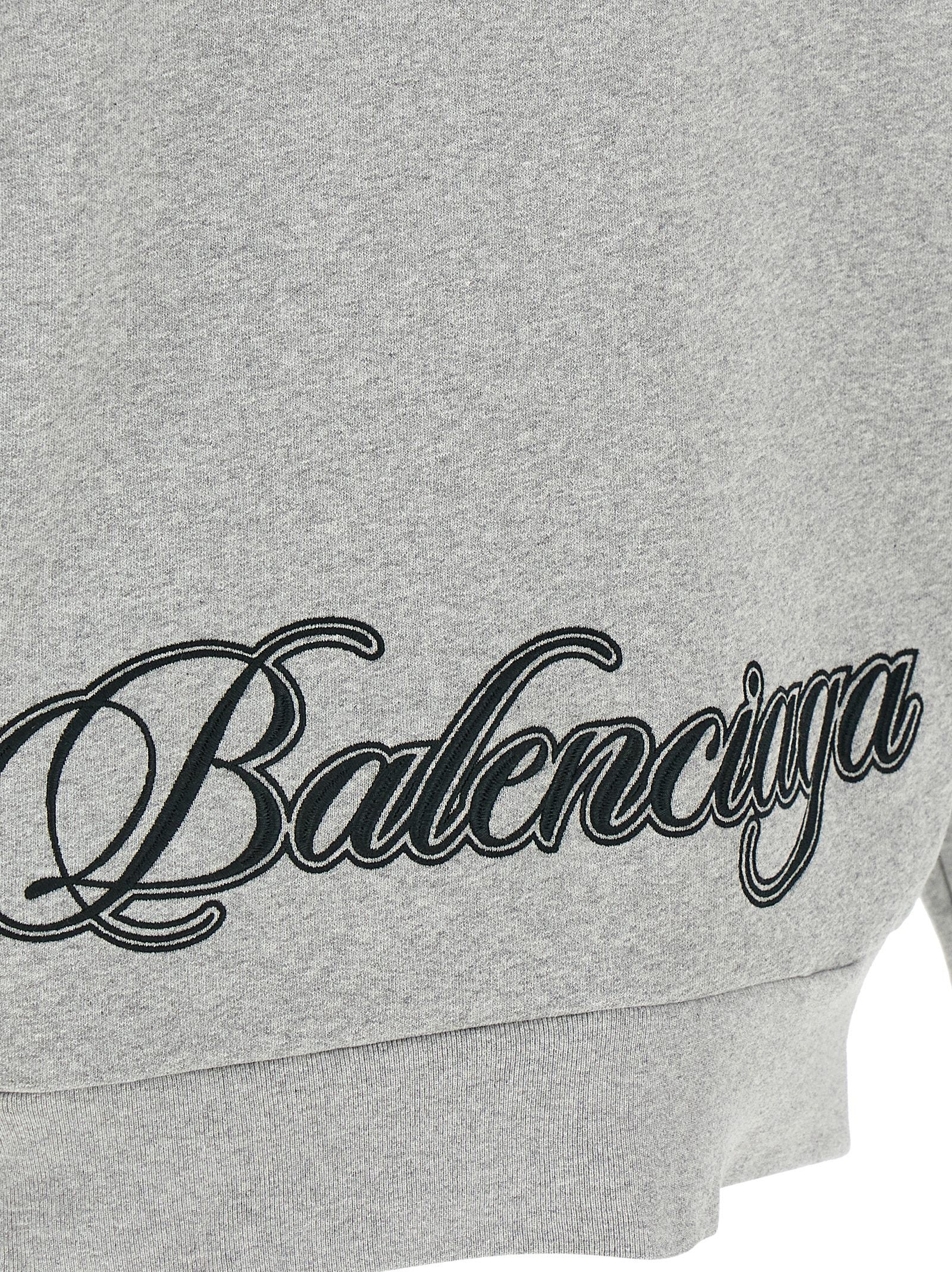 Balenciaga Cursive Hoodie Grey