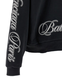 Balenciaga Cursive Hoodie Black