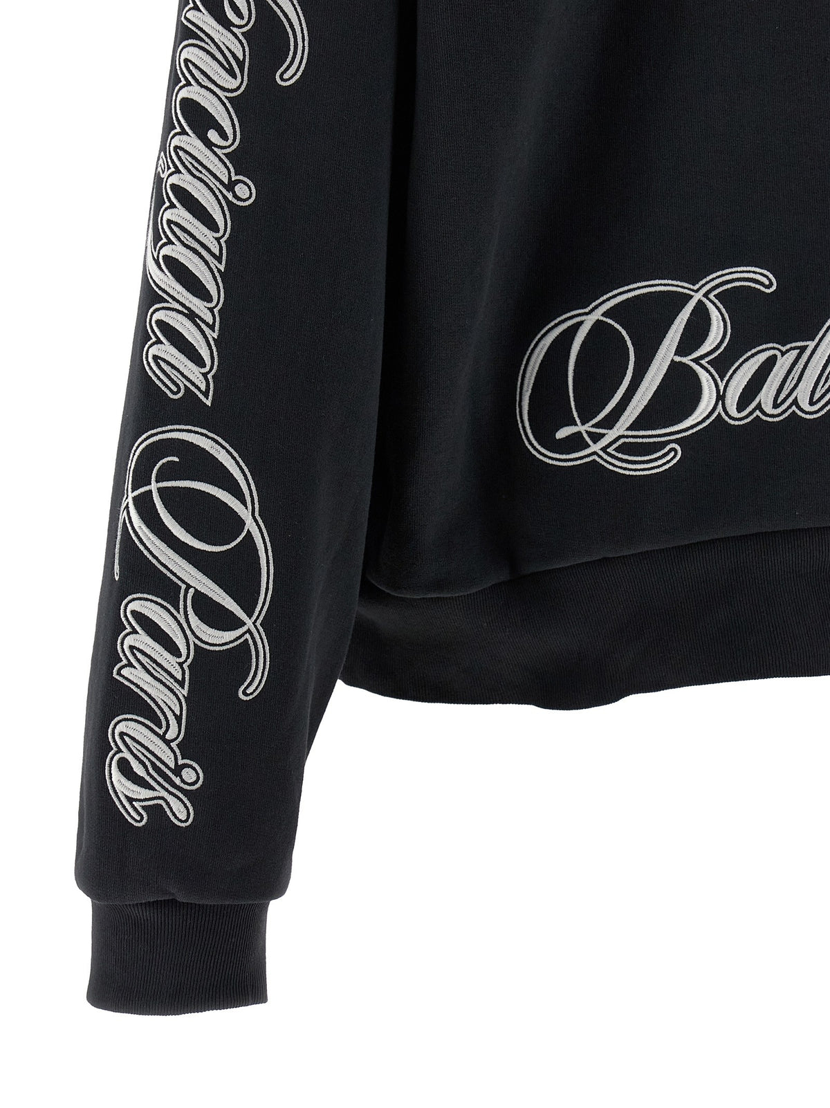 Balenciaga Cursive Hoodie Black, view 5