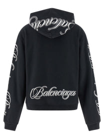 Balenciaga Cursive Hoodie Black
