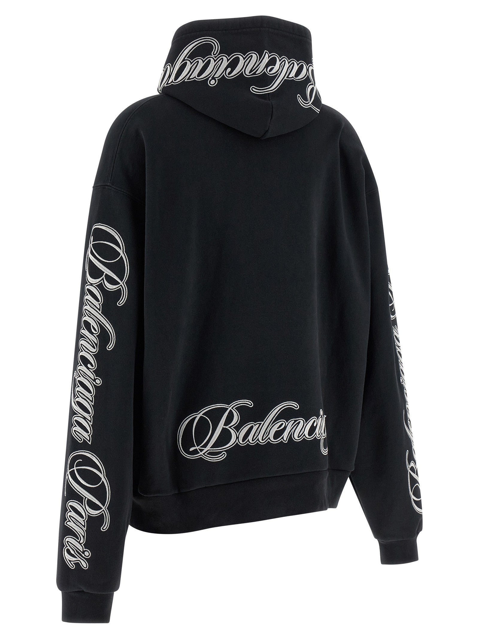Balenciaga Cursive Hoodie Black