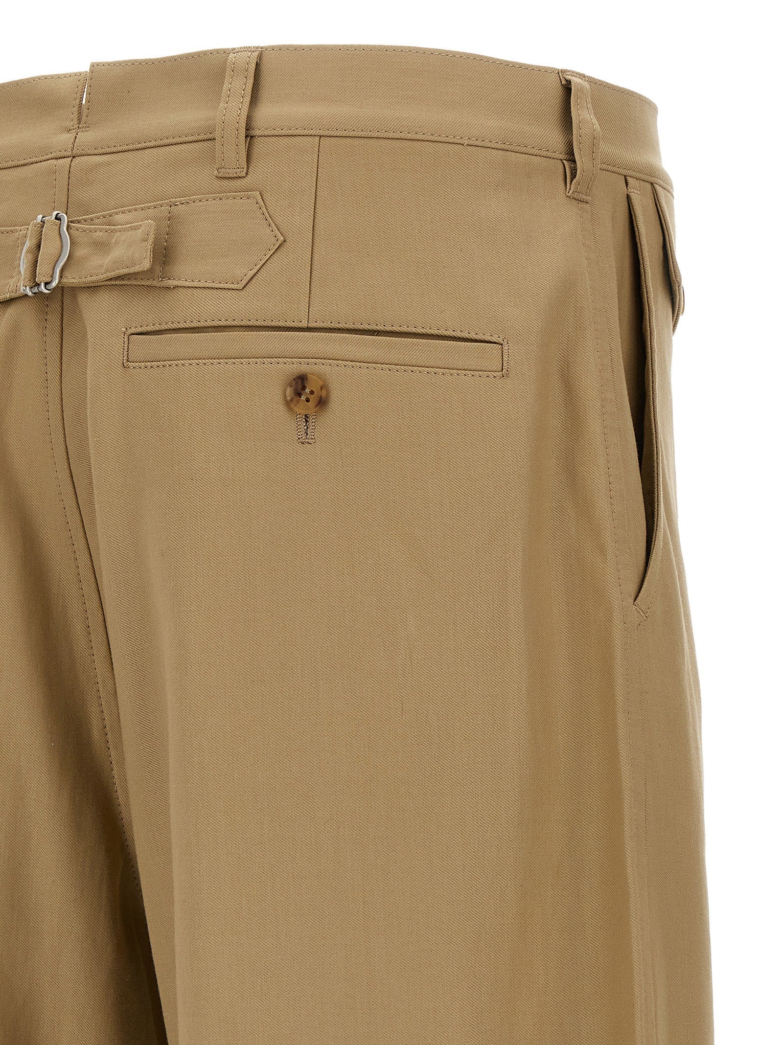 Comme Des Garҫons Homme Curved Leg Pants Beige