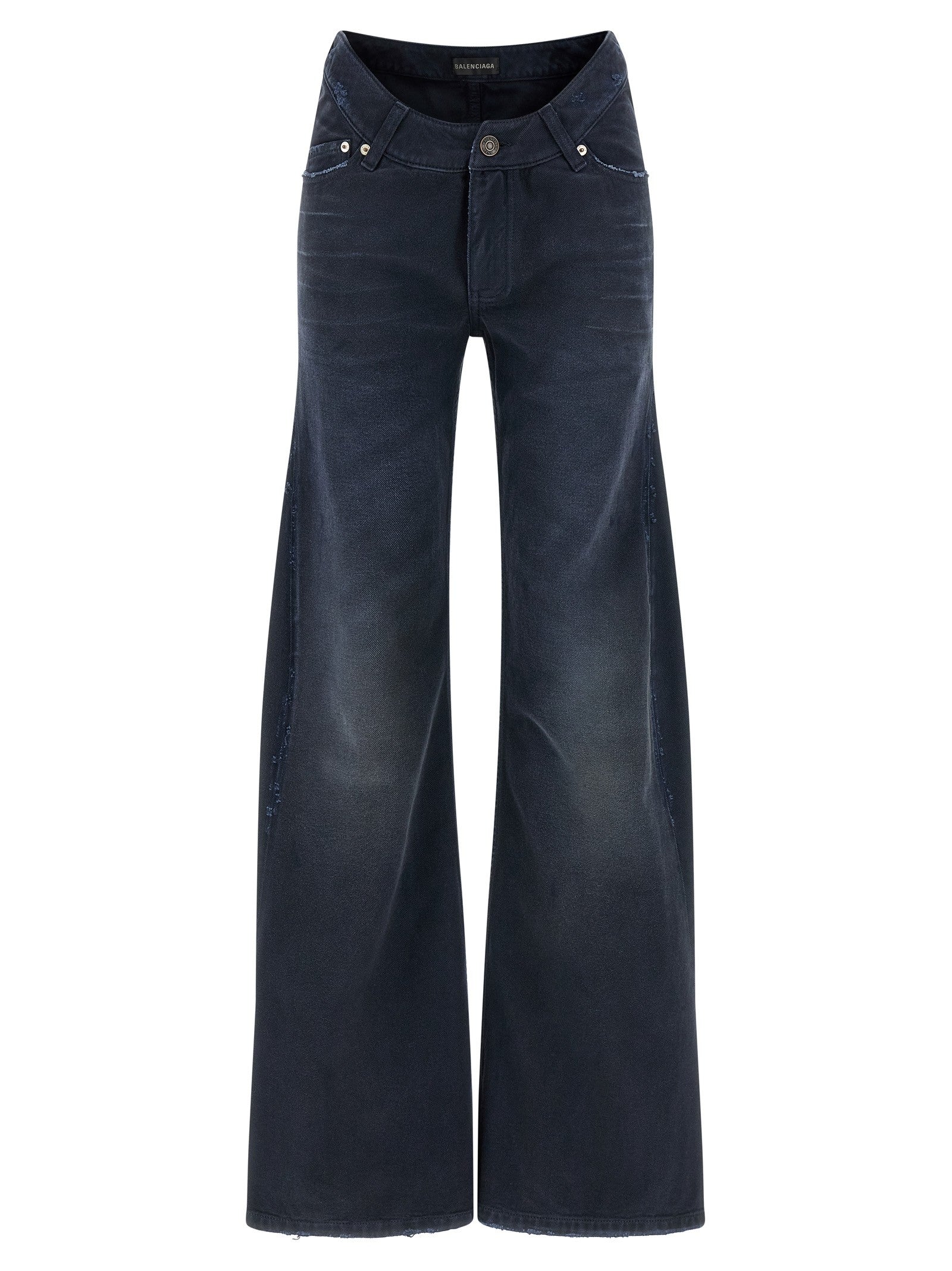 Balenciaga Curved Waist Jeans Blue