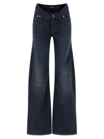 Balenciaga Curved Waist Jeans Blue