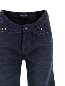Balenciaga Curved Waist Jeans Blue
