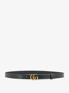 Gucci Women's Cut GG Marmont Leather Belt Black